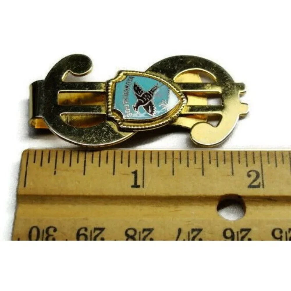 South Dakota Money Clip Pheasant Gold Tone Steel Credit Card Cash